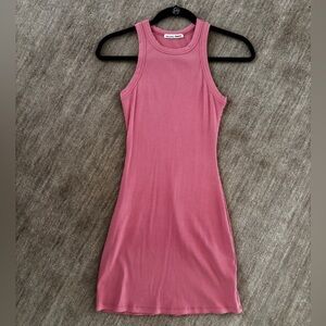 Reformation Pink Knit Rib Mini Dress